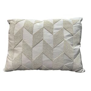 Ralph Lauren Lucia Herringbone Beaded Decorative Pillow GREY NEW $285